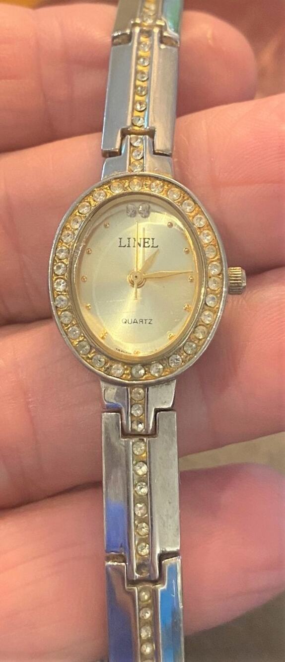 Women's 18mm Two Tone Linel Dress Watch, Crystal Accents